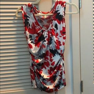 Black and red flowery top
